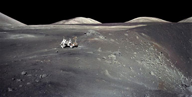 Apollo 17 at the edge of the Shorty Crater.