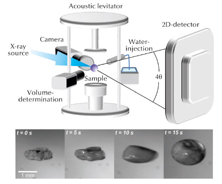 Contact free analysis of the hydration of cement using an acoustic levitator